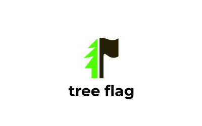Tree Flag Clever Dual Meaning Logo