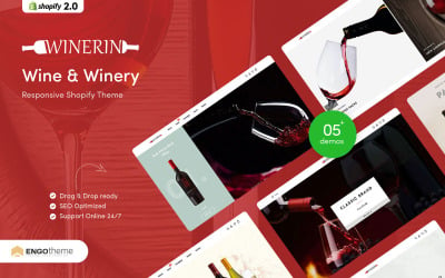 Winerin - Wine &amp;amp; Winery Responsive Shopify-thema