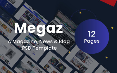Megaz - Dergi, Haber ve Blog PSD Şablonu