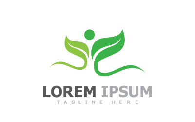 Plantilla de logotipo de hoja verde árbol naturaleza V1