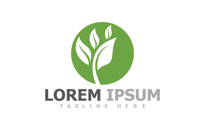 Plantilla de logotipo de naturaleza de árbol verde hoja V10