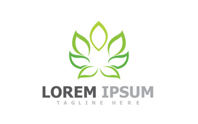 Plantilla de logotipo de naturaleza de árbol verde hoja V13