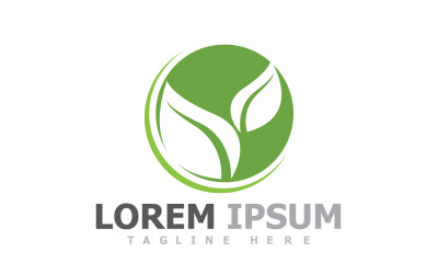 Plantilla de logotipo de naturaleza de árbol verde hoja V21