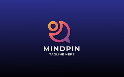 Professionell Mind Pin Logotyp Mall