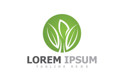 Plantilla de logotipo de naturaleza de árbol verde hoja V32