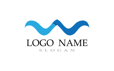Plantilla de logotipo de playa de olas de agua V2