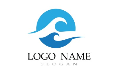 Water Wave Beach Logotyp Mall V9