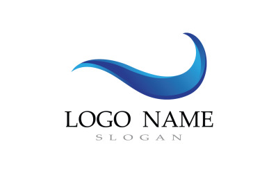Plantilla de logotipo de playa de olas de agua V17