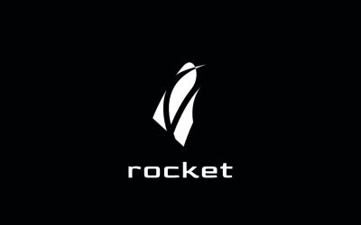 Schwarzes dynamisches Raketen-Raumfahrt-Logo