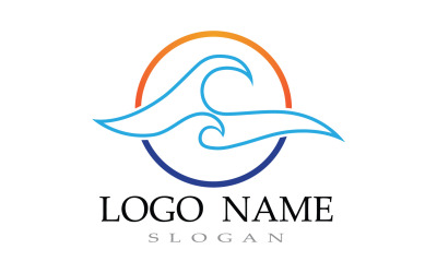 Water Wave Beach Logo Template V21