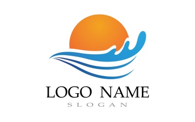 Water Wave Beach Logotyp Mall V16
