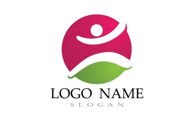 Plantilla de logotipo de vida de personas de salud V6
