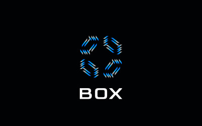 Techno Blue Box Gradient Logotyp