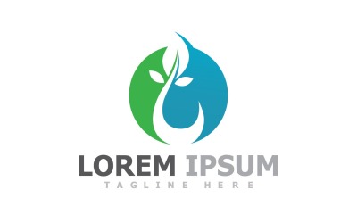 Water And Leaf Nature Logo Template V11