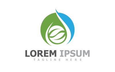Water And Leaf Nature Logo Template V12