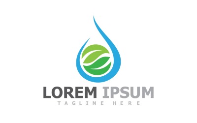 Water And Leaf Nature Logo Template V3