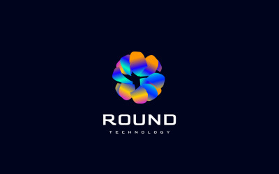 Abstract Gradient Round Tech Modern Logo
