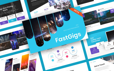 FastGigs Music Event PowerPoint šablona