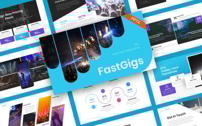 FastGigs Wydarzenie muzyczne Szablony prezentacji PowerPoint
