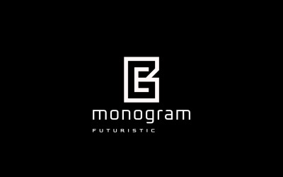 Flat Monogram Letter BE  Logo