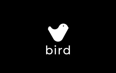 Jednoduchý plochý pták zvíře logo