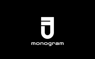 Monogram Flat Letter FU Logo
