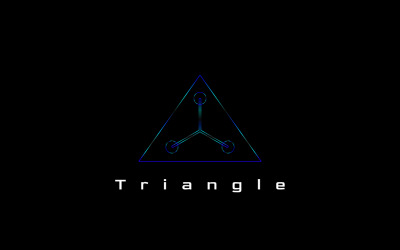 Połącz trójkąt futurystyczne logo startowe Scifi