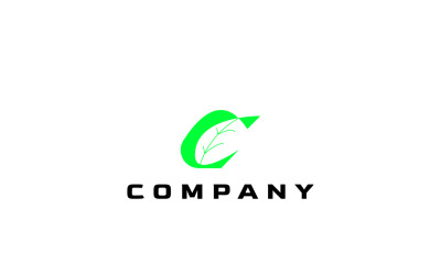 C Harfi Yaprak Negatif Logo