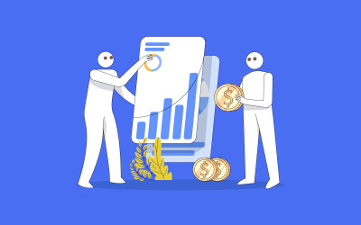 Concetto di vettore di progettazione dell&amp;#39;illustrazione gratuita piana di investimento finanziario