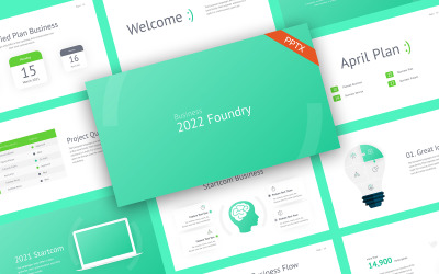 Foundry Startup Minimalist Sjablonen PowerPoint presentatie