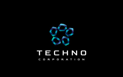 Gradient Blue Tech Moderní Logo