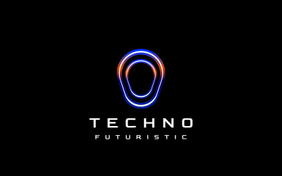 Logo de la lampe dégradée Neon Tech