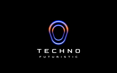 Logotipo de lámpara de degradado de tecnología de neón