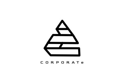 Streszczenie okrągłe logo trójkąta linii korporacyjnej