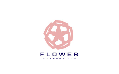 Logo plat de fleur de ligne d&amp;#39;étoile