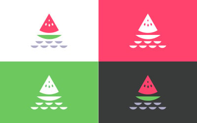 Meloun Loď Zdarma Logo Ikona Design Koncepce Vektoru