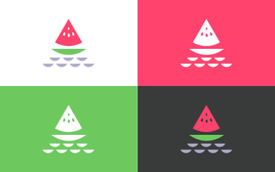 Wassermelonenboot Free Logo Icon Design Concept Vector