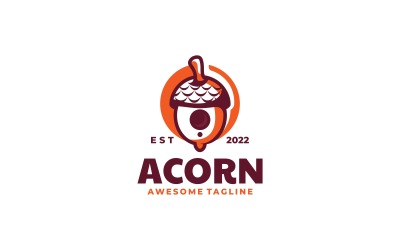 Acorn enkel maskot logotyp stil