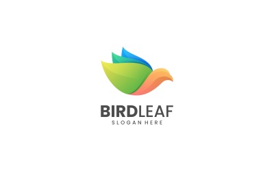 Bird Leaf Colorful Logo Style