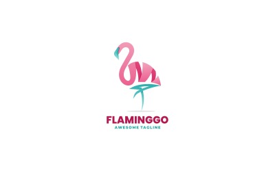 Flamingo Color Gradient Logo Design