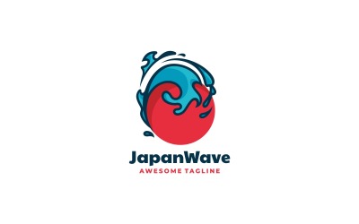 Japan Wave eenvoudig mascotte-logo