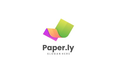 Logo colorido degradado de papel