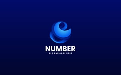 Number Gradient Logo Design