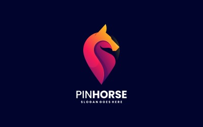 Pin Horse Gradient Colorful Logo