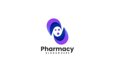 Plantilla de logotipo degradado de farmacia