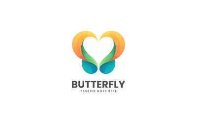 Vector Butterfly Color Gradient Logo