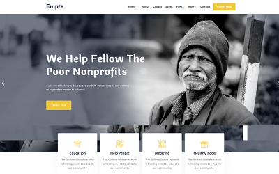 Empte – Szegény nonprofit és jótékonysági WordPress téma