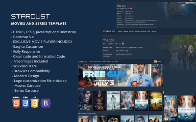 StarDust - szablon strony z filmami i serialami