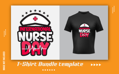 Modèle de conception de t-shirt PNG à colorier rose pour la Journée internationale des infirmières