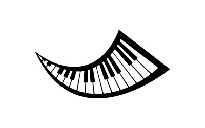 Plantilla vectorial de logotipo y símbolo de piano V9